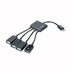 6 inch OTG Micro USB to 4-Port USB Hub Cable Adapter, Black
