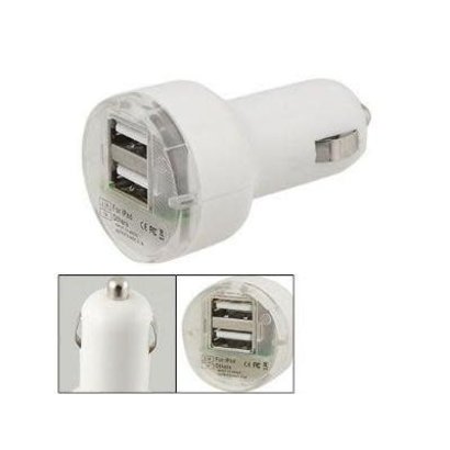 3.1 Amp Dual USB Auto Car Charger for iPhone iPad Samsung, White