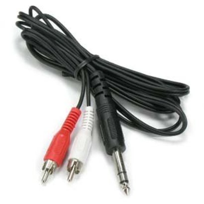 1/4-Inch Stereo Male to 2 RCA Male Cable (6 - 15ft.)