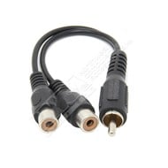 6-Inches RCA Plug to 2-RCA Jack Y Audio Patch Cord, Black
