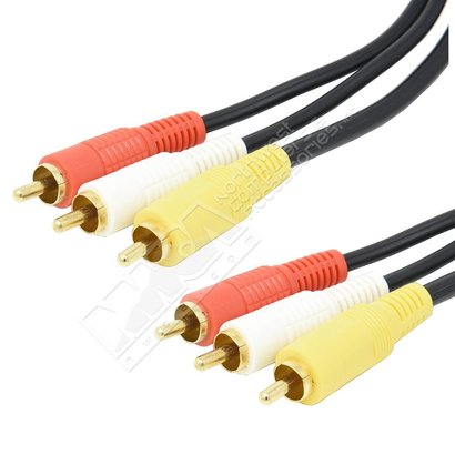 3 RCA Audio/Video Cable (Yellow, Red & White RCA Connectors) (Choose Length)