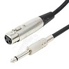 XLR 3P Female to 1/4" Mono Microphone Cable (Choose Length)