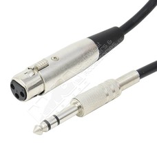 XLR 3P Female to 1/4" Stereo Microphone Cable (Choose Length)