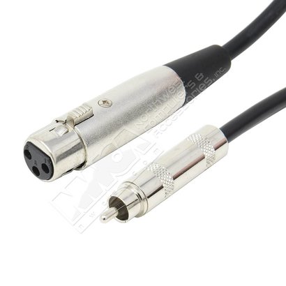 XLR 3P Female to RCA Male Cable (6 - 25ft.)