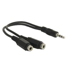 4" Stereo 3.5mm Y Splitter Audio Headphone Adapter Cable Cord 1 Male/2 Female