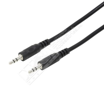 Stereo Audio Cable, 3.5mm Male Male, Black, Straight (Choose Length)