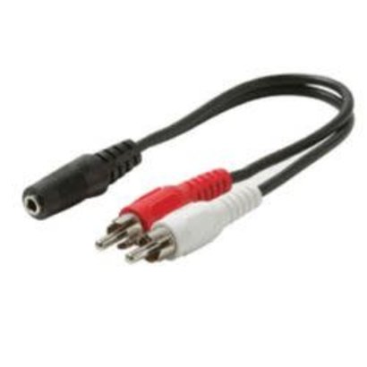 6 inch 3.5mm Stereo to Dual RCA Audio Adapter Cable, 3.5mm Female to Dual RCA Male (Red/White)