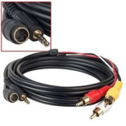 S-Video Male and 3.5mm Audio Male to 3-RCA Composite AV Male (Yellow/Red/White) Cable (6 - 15ft.)