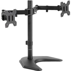 Dual LED LCD Monitor Mount Free Standing Desk Mount with Optional Bolt-through Grommet/Stand Heavy Duty Fully Adjustable fits Two Screens up to 27"