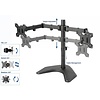 Dual LED LCD Monitor Mount Free Standing Desk Mount with Optional Bolt-through Grommet/Stand Heavy Duty Fully Adjustable fits Two Screens up to 27"