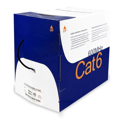 1000Ft Cat.6 Solid Wire Bulk Cable Black CMR