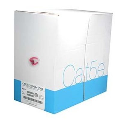 1000Ft Cat.5E Solid Wire Bulk Cable 24AWG CMR Pull Box, Red