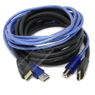 Dtech HDMI A USB A B Male Male KVM Cable for KVM Switch (Choose Length)