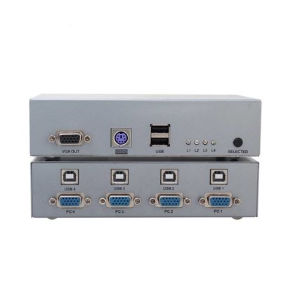 Dtech 4 Port Auto VGA Switch with USB and PS/2 KVM Switcher (Control 4 PCs with just one Keyboard, Mouse, Monitor) Supports Hot-Keys Switching