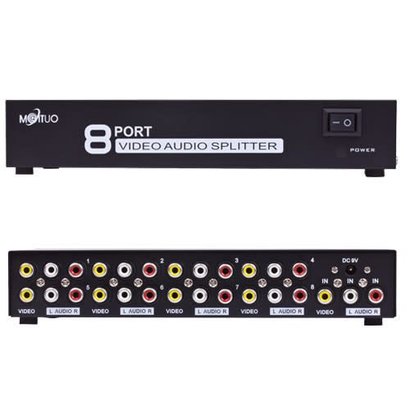 8 Way Audio Video (3RCA) Splitter with 9V Power Supply