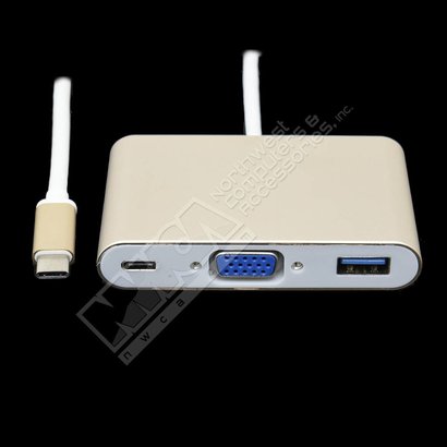 Gigacord Gigacord USB 3.1 Hub Type-C to VGA/USB3.0/Type C Adapter Converter Hub for MacBook,Google New Chromebook Pixel (Choose color)