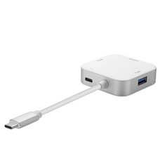 Gigacord USB 3.1 Type C to HDMI Video with 2 port USB 3.0 Hub Converter Adapter Power Charge Pass Through Port USB-C Extension Port Hub for New Apple Macbook Chromebook Pixel Silver