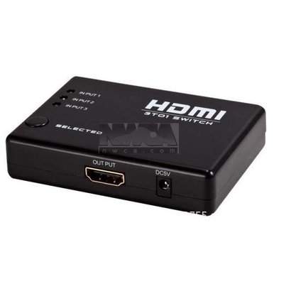 3 Port High Speed HDMI v1.3 Mini Switch 3x1, Intelligent Auto Switch with Remote Control, Full 1080P, Non Powered