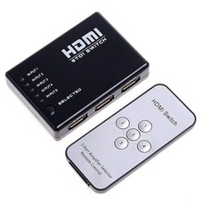 5 Port High Speed HDMI v1.3 Mini Switch 5x1, Intelligent Auto Switch with Remote Control, Full 1080P, Non Powered