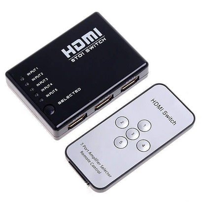 5 Port High Speed HDMI v1.3 Mini Switch 5x1 for PS3 XBOX 360 HDTV STB, Intelligent Auto Switch with Remote Control, Full 1080P, Non Powered