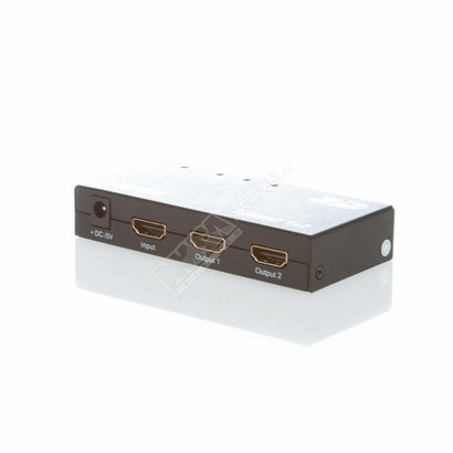 2 Port 1x2 Powered HDMI Mini Splitter for 1080P & 3D (Rectangular Style) with Power Adapter