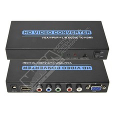 Gigacord Gigacord VGA and YPbPr Component + R/L Audio to HDMI Converter v1.3 with Remote support 720P 1080P, Black