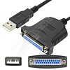 6 Foot USB to Parallel DB25 Female Printer cable adapter