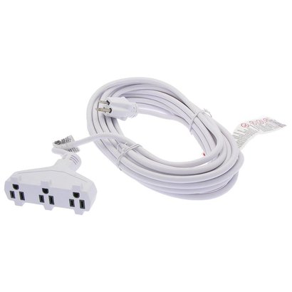 35ft. 16/3 SJTW White Triple Tap Extension Cord