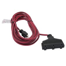 25FT 14/3 SJTW Red/Black Triple-Tap Extension Cord