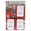 3 -Pack 3-Outlet Surge Protector with 2 USB Ports 3.1A 900J Protection