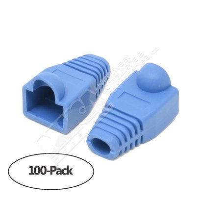 Color Boots for RJ45 Plug Ethernet LAN Network Patch Cable, Blue 100pk