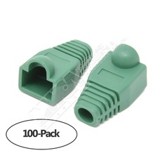 Color Boots for RJ45 Plug Ethernet LAN Network Patch Cable, Green 100pk