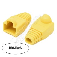 Color Boots for RJ45 Plug Ethernet LAN Network Patch Cable, Yellow 100pk