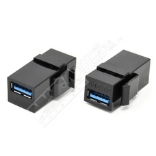 USB 3.0 Keystone Jack Female Coupler Insert Snap-in Connector Socket Adapter Port For Wall Plate Outlet Panel (Black)