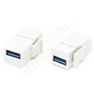 USB 3.0 Keystone Jack Female Coupler Insert Snap-in Connector Socket Adapter Port For Wall Plate Outlet Panel (White)