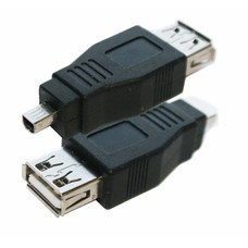 USB Adapter Gender Changer Coupler A (Female) to Mini B 4pin (Male)