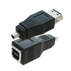 USB Adapter Gender Changer Coupler B (Female) to Mini B 4pin (Male)