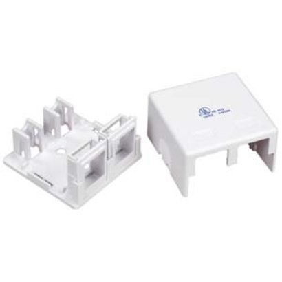 2 Port RJ45 Surface Mount Box White (Box only)