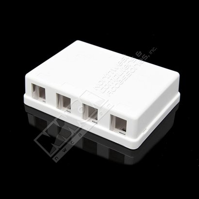 4 Port RJ45 Surface Mount Box (Unloaded), White