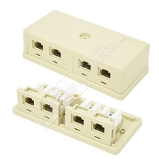 Cables Unlimited UTP-7804W Cat6 Quad Surface Mount Jack, Ivory