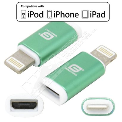 Gigacord Gigacord Micro USB Female to 8-pin iPhone Male Adapter (Choose color)