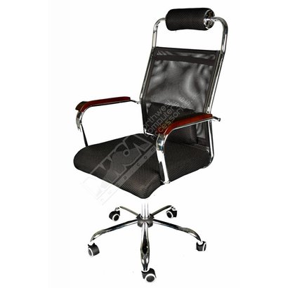 Cryo-PC Black and Chrome Office Chair with Ergonomic Support and Breathable Mesh Design