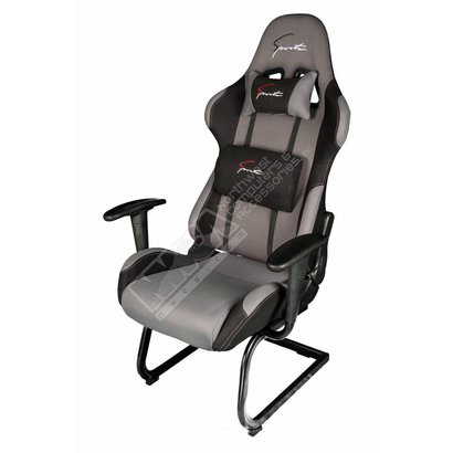 Cryo-PC Black and Grey High Back Ergonomic Racing Style Gaming Chair with Sled Style Stand