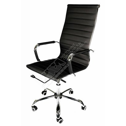 Cryo-PC Black Leather High Back Ergonomic Office Swivel Chair