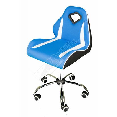 Cryo-PC Blue and White Mesh Swivel Bar Chair