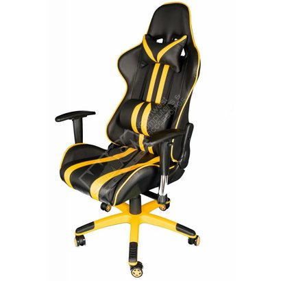 Cryo-PC Black and Yellow Leather High Back Ergonomic Racing Style Swivel Gaming Chairs