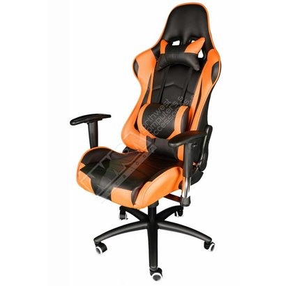 Cryo-PC Orange and Black Leather High Back Ergonomic Racing Style Swivel Gaming Chair