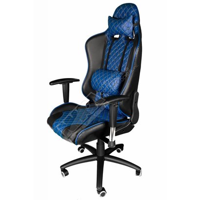 Cryo-PC Blue and Black Leather High Back Ergonomic Racing Style Swivel Gaming Chair