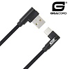 Gigacord Gigacord USB-C Type-C Right Angle to Right Angle USB Charging Cable, Black Nylon (Choose Length)