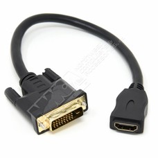 8 inch HDMI Female to DVI Male adapter 20cm, Black
